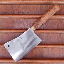 Vintage French Cleaver '303' 6" Carbon Steel Turned Handle C1900-1930's 17.5oz -Knife shop IMG20230215155531