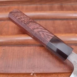 Hatsukokoro Inazuma 180mm Bunka Aogami Super Damascus Kurouchi Tsuchime Wenge Handle -Knife shop IMG20230224162439