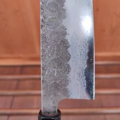 Hatsukokoro Inazuma 180mm Bunka Aogami Super Damascus Kurouchi Tsuchime Wenge Handle -Knife shop IMG20230224162536