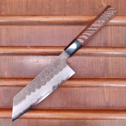 Hatsukokoro Inazuma 180mm Bunka Aogami Super Damascus Kurouchi Tsuchime Wenge Handle -Knife shop IMG20230224162612
