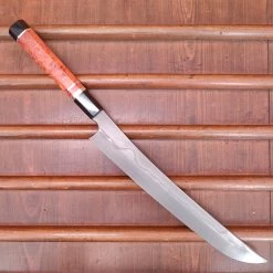 Nigara Hamono 300mm Sakimaru Yanagi Aogami 2 Honyaki Karin Burl Double Horn Handle