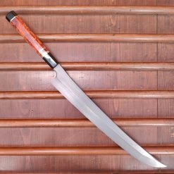 Nigara Hamono 360mm Sakimaru Yanagi Aogami 2 Mizu Honyaki Karin Burl Double Horn