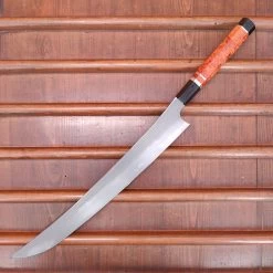 Nigara Hamono 360mm Sakimaru Yanagi Aogami 2 Mizu Honyaki Karin Burl Double Horn -Knife shop IMG20230316144655