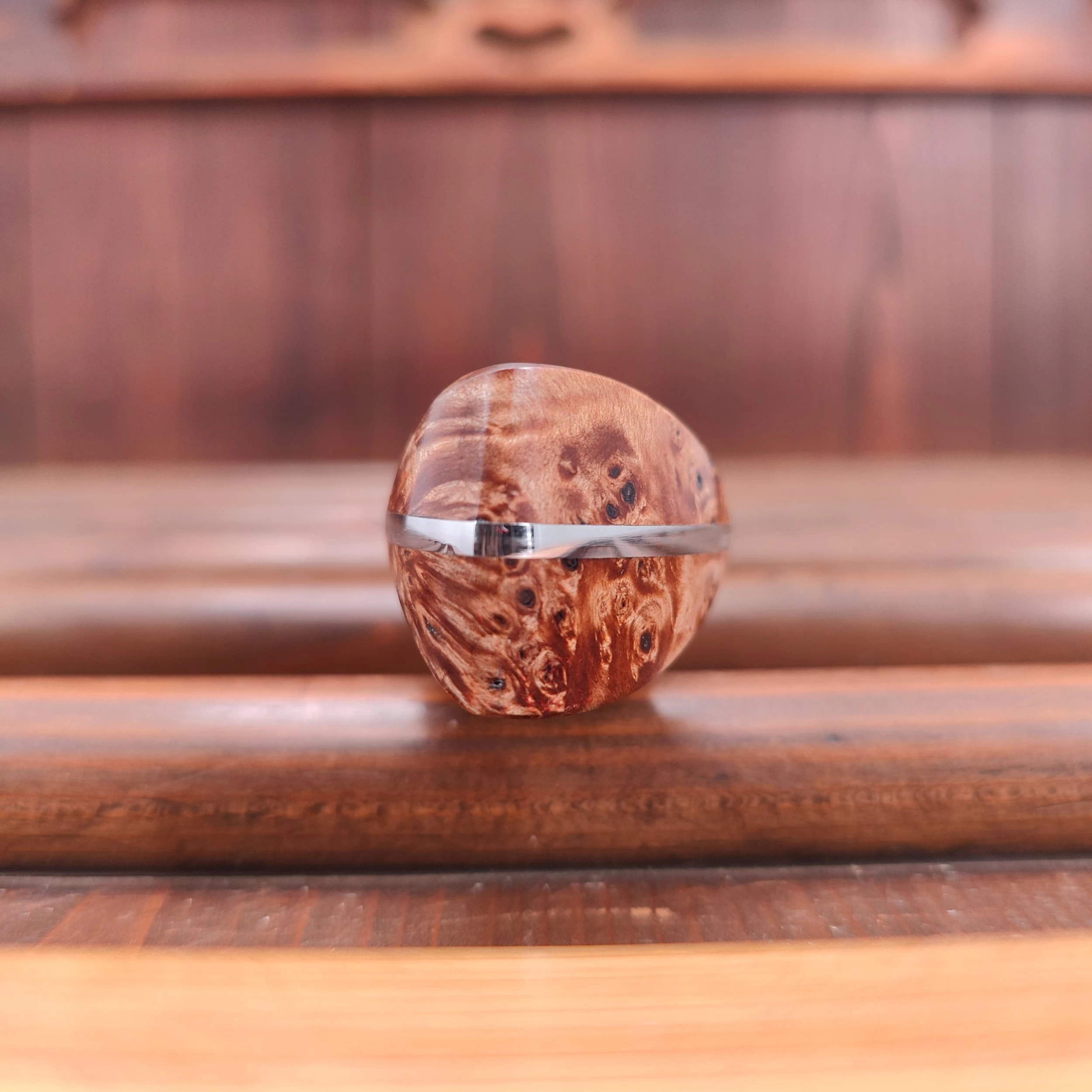 Nigara Hamono 180mm Bunka SG2 Migaki Tsuchime Stabilized Maple Burl Western Handle 9 Nigara Hamono 180mm Bunka SG2 Migaki Tsuchime Stabilized Maple Burl Western Handle - Image 7