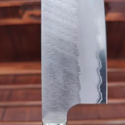 Nigara Hamono SG2 180mm Kiritsuke Nakiri Migaki Tsuchime Stabilized Maple Burl Western Handle -Knife shop IMG20230321130858