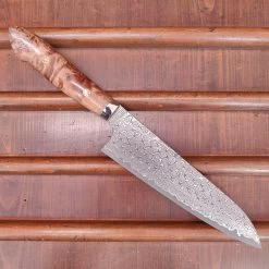 Nigara Hamono SG2 210mm Gyuto Damascus Stabilized Maple Burl Western Handle