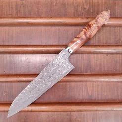 Nigara Hamono SG2 210mm Gyuto Damascus Stabilized Maple Burl Western Handle -Knife shop IMG20230321134059