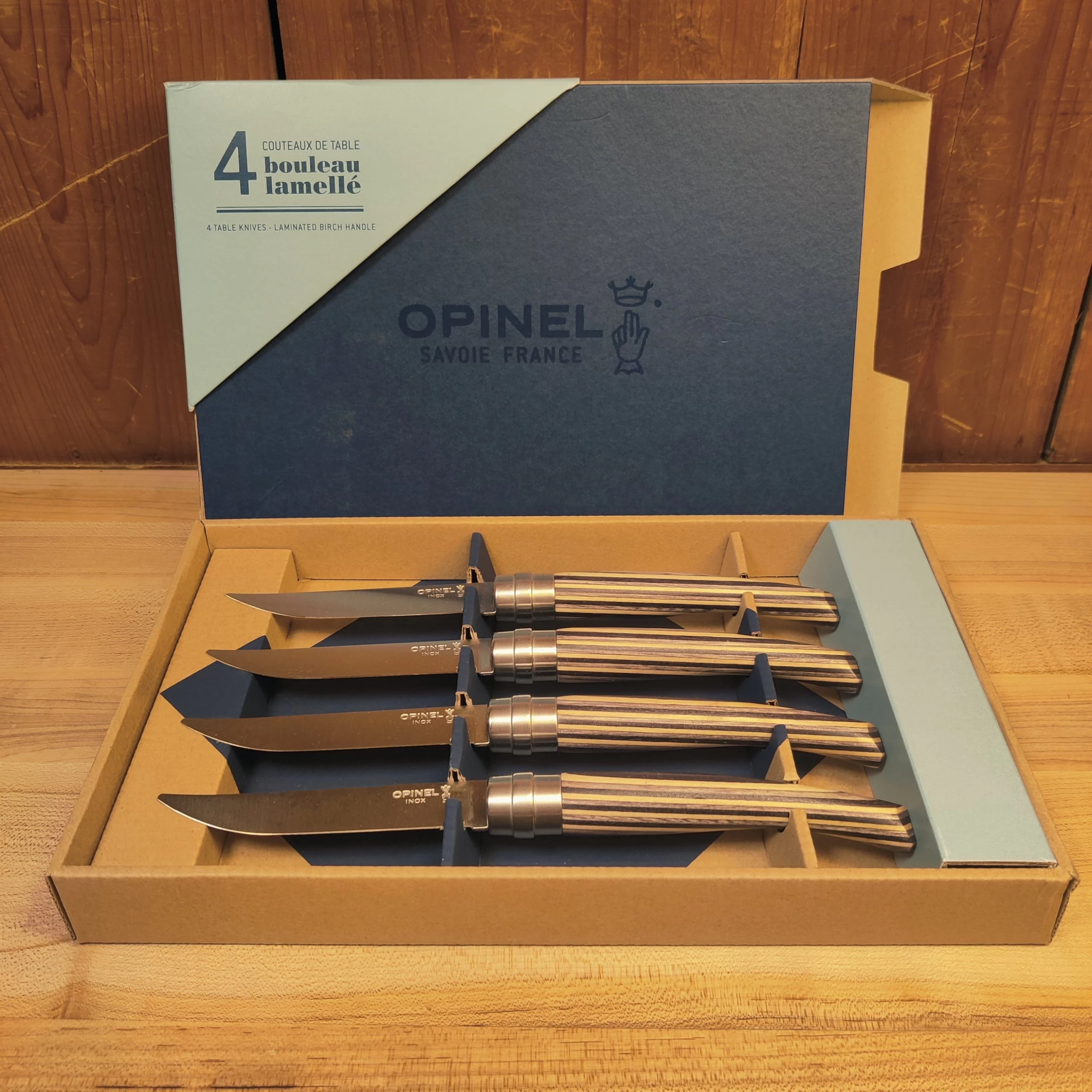 Opinel Set Of 4 Table Chic Birch Wood Steak Knives 4 Opinel Set Of 4 Table Chic Birch Wood Steak Knives - Image 2