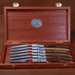 Fontenille Pataud Laguiole Steak Knife Set Of 6 Pistachio