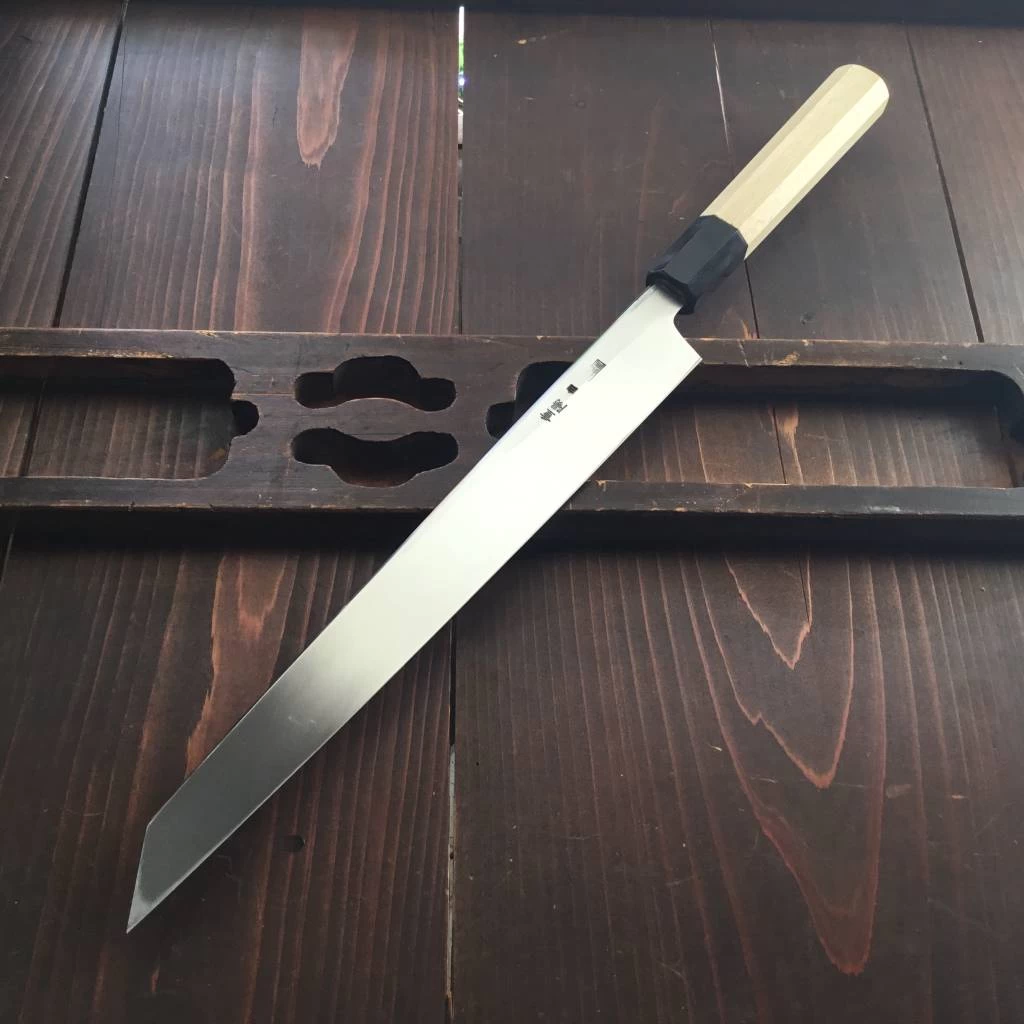 Sakai Kikumori Choyo 270mm Kiritsuke Yanagi Shirogami 2 With Saya 4 Sakai Kikumori Choyo 270mm Kiritsuke Yanagi Shirogami 2 With Saya - Image 2