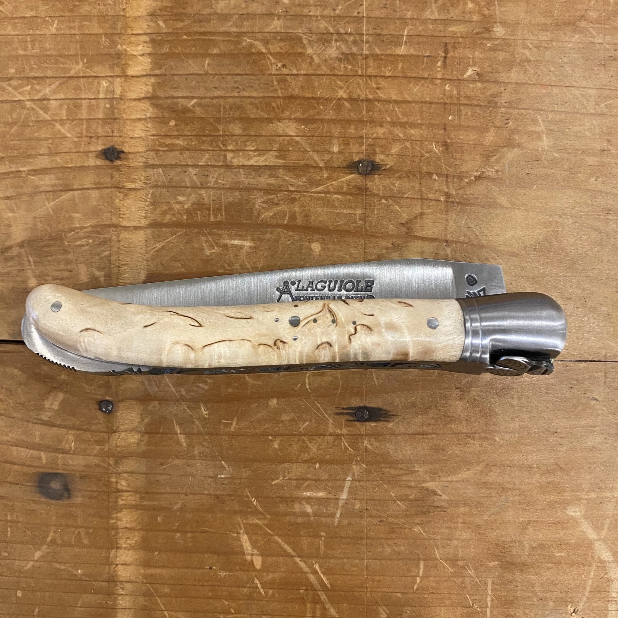 Fontenille Pataud Laguiole Nature 12cm Pocket Knife Curly Birch Lockback 4 Fontenille Pataud Laguiole Nature 12cm Pocket Knife Curly Birch Lockback - Image 2