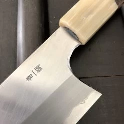 Hitohira Togashi 240mm Gyuto Stainless Clad Aogami 1 Macasser Ebony & Blonde Horn With Saya -Knife shop hitohira togashi 240mm gyuto stainless clad ao 1 m 602f5f15 97b6 492a ac2a 29d356aac7b6