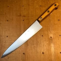 Vintage American 8" Chef Knife Carbon Steel & Beechwood LF&C? ~1920's-50's