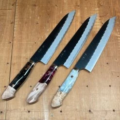 Nigara Hamono 240mm Gyuto SG2 Kurouchi Tsuchime Stabilized Maple Burl With Acrylic Western Handle -Knife shop image 03f9f3c1 4a5a 463f a6ad ef49689d2aa3