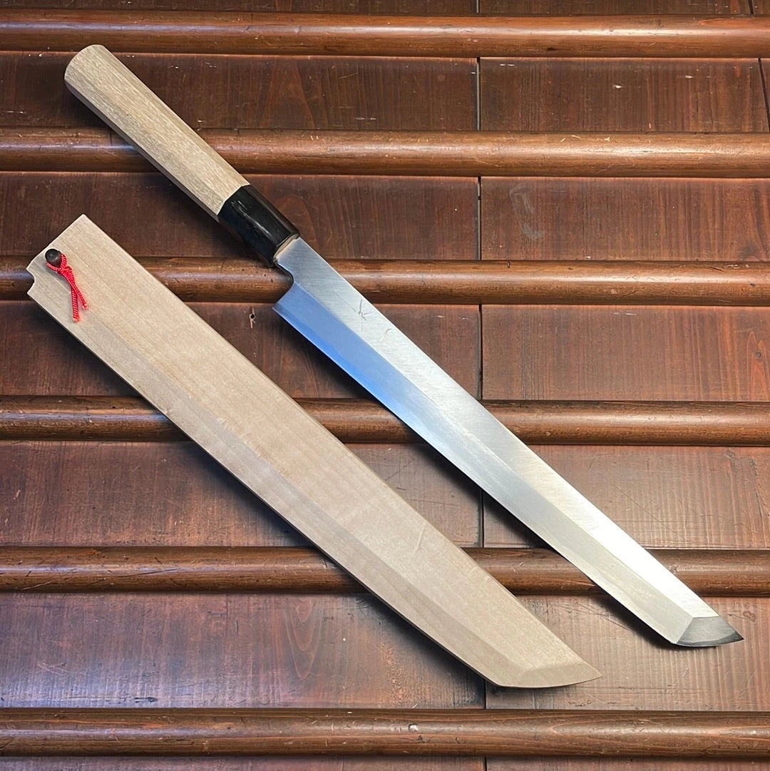 Hitohira Kikuchiyo Manzo 270mm Sakimaru Yanagi Aogami 2 Ho Wood W Saya 3 Hitohira Kikuchiyo Manzo 270mm Sakimaru Yanagi Aogami 2 Ho Wood W Saya