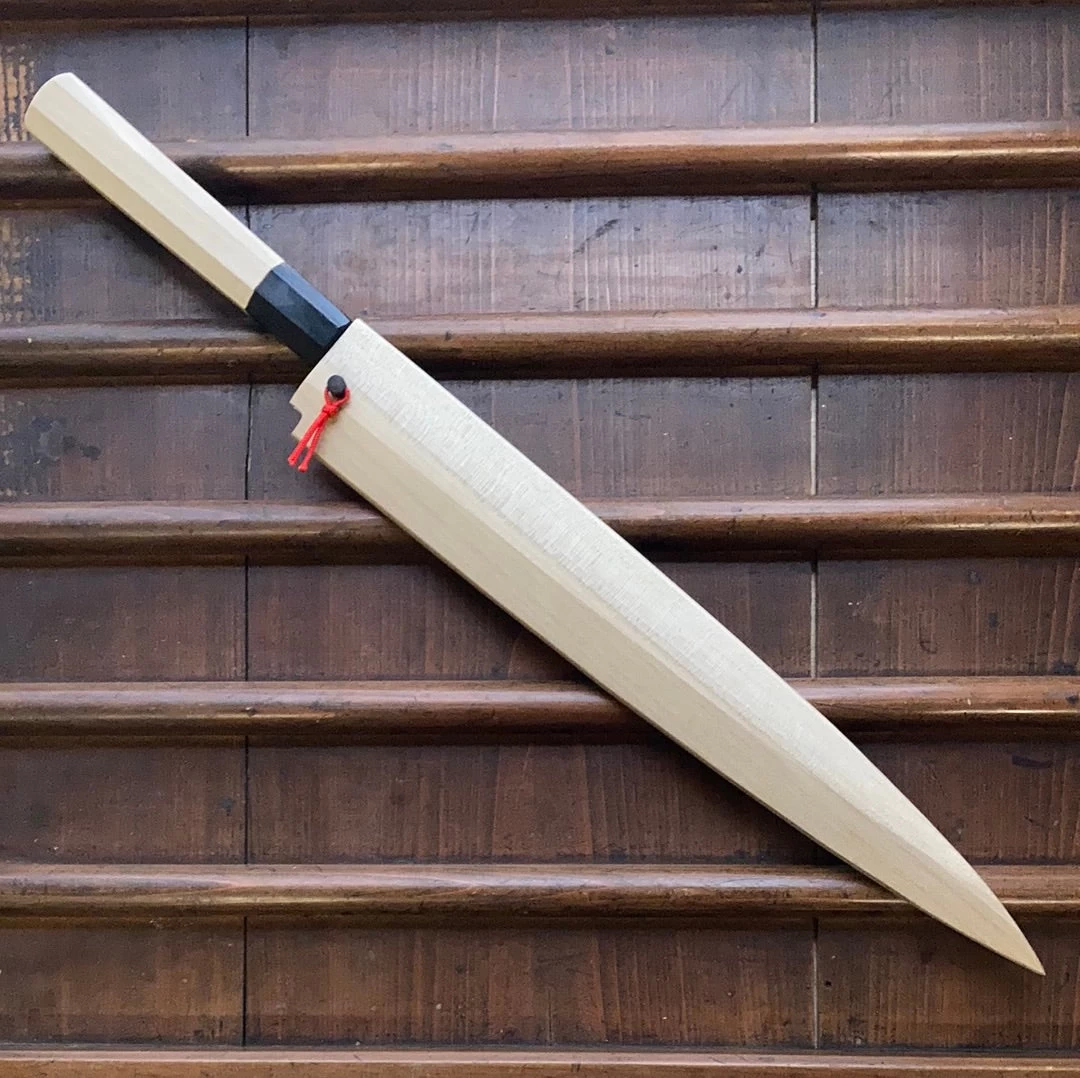 Hitohira Kikuchiyo Manzo 300mm Yanagi Aogami 2 Ho Wood With Saya 4 Hitohira Kikuchiyo Manzo 300mm Yanagi Aogami 2 Ho Wood With Saya - Image 2