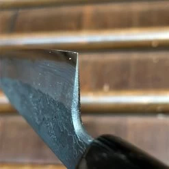 Tsukasa Hinoura 150mm Petty Shirogami Warikomi Kitaeji Suminagashi Burnt Chestnut Horn -Knife shop image 050e548c 2f9a 42e5 9be7 a66ddaef8305