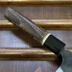 Kaji-bei 165mm Santoku Iron Clad Aogami 2 Suminagashi Kurouchi Buffalo Horn Ring -Knife shop image 08761dd4 9723 4a1d 8846 168f93c2c8ba