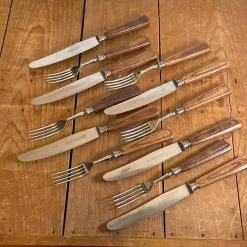 Vintage Herman Hahn Solingen Set Of 6 Ea Table Knives And Forks Stainless