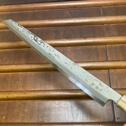 Hitohira Tanaka Manzo 300mm LEFTY Kiritsuke Yanagi Aogami 1 Damascus Ebony W/ Saya 16 Hitohira Tanaka Manzo 300mm LEFTY Kiritsuke Yanagi Aogami 1 Damascus Ebony W/ Saya -Knife shop image 149fbfc8 ead0 49b9 862d 70005c0d1eb0