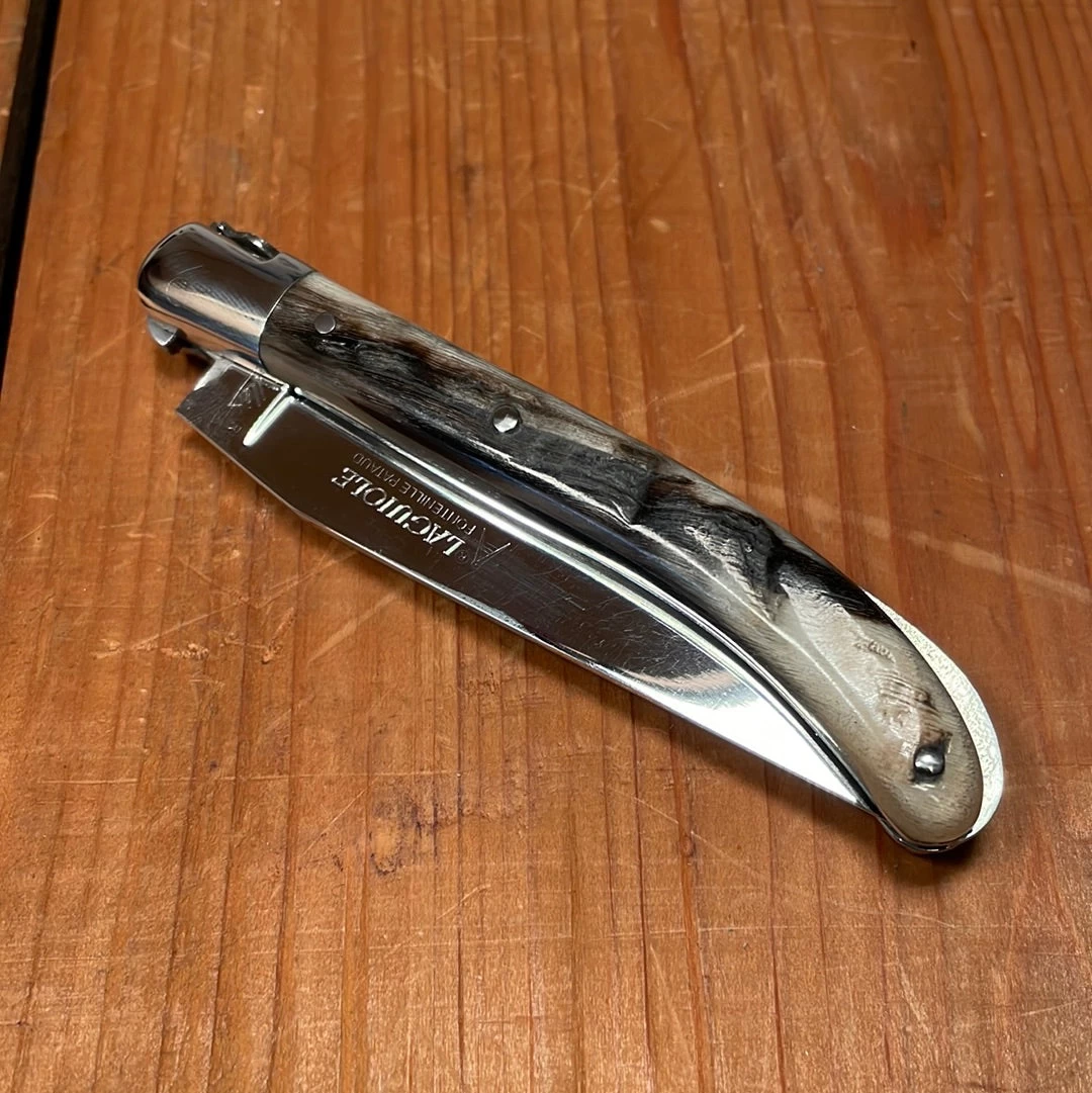 Fontenille Pataud Laguiole Le Pocket 10cm Pocket Knife Dark Ram Horn Lockback 9 Fontenille Pataud Laguiole Le Pocket 10cm Pocket Knife Dark Ram Horn Lockback - Image 7