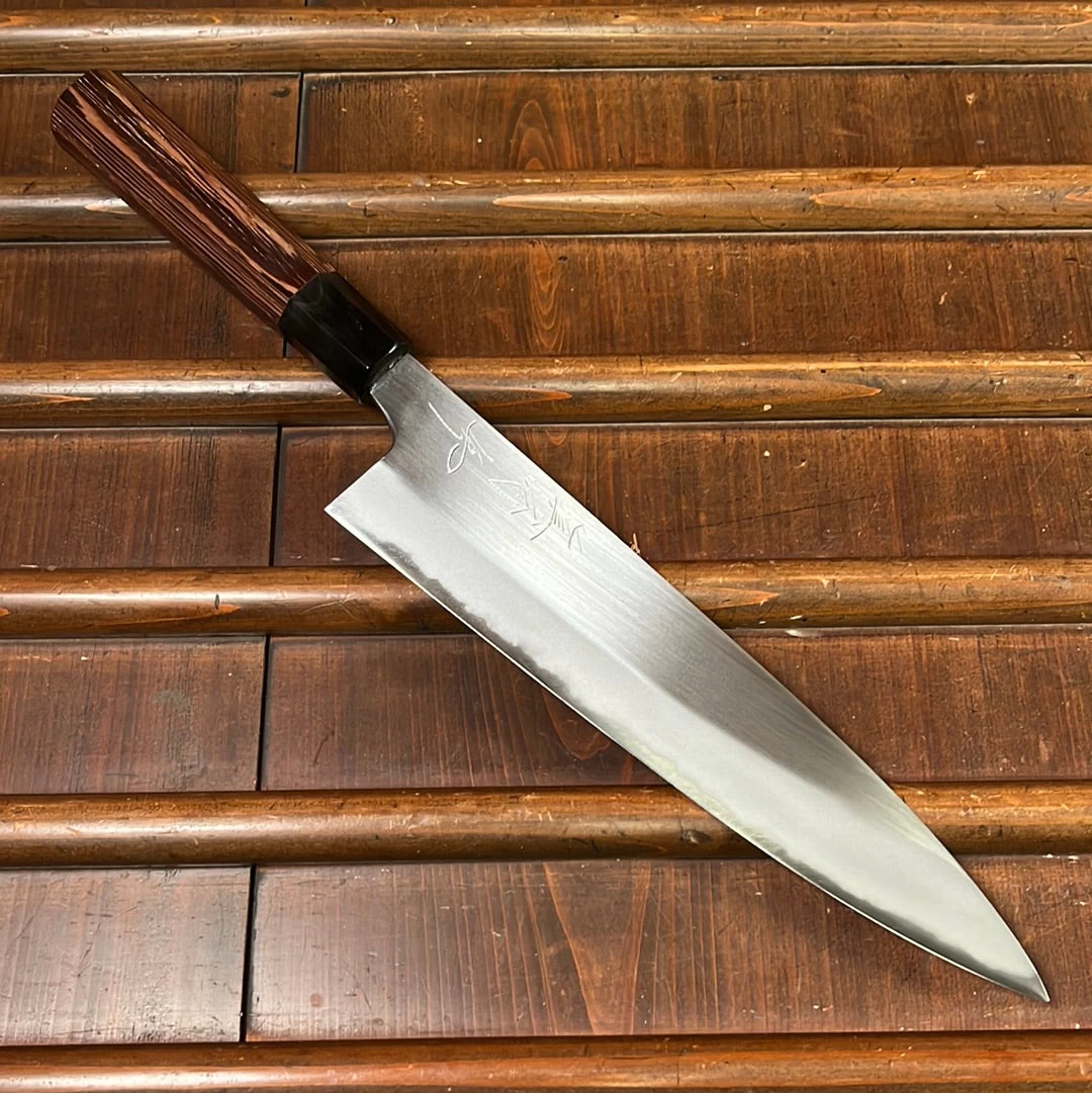 Mazaki 240mm Gyuto Shirogami 2 Migaki Finish Wenge 3 Mazaki 240mm Gyuto Shirogami 2 Migaki Finish Wenge