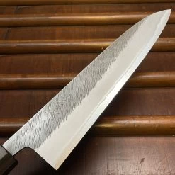 Yoshikane Hamono 210mm Gyuto Shirogami 2 Kurouchi Tsuchime Enju W Double Ebony Ferrule -Knife shop image 1725fc39 3fd5 4ec5 8102 70921dc4e70a