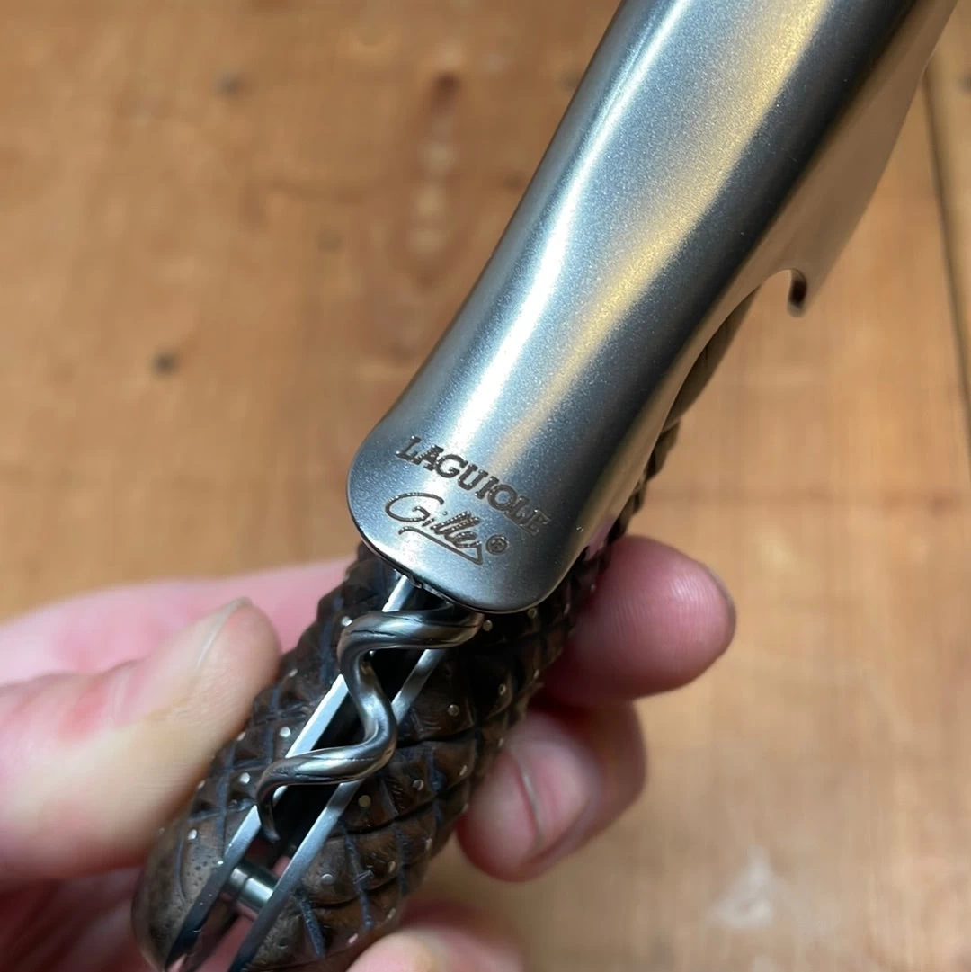 Fontenille Pataud Laguiole Magnum Sommelier Pocket Knife Carved Pinned Walnut 10 Fontenille Pataud Laguiole Magnum Sommelier Pocket Knife Carved Pinned Walnut - Image 8