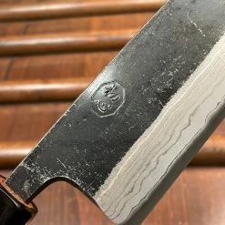 Kumokage 210mm Gyuto Aogami 2 Kurouchi Carbon Damascus Oct Teak Horn -Knife shop image 1820895c b91e 492e 8af9 2fbeb0d76c20