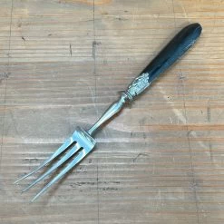 Vintage French Carving 3-Tined Fork Horn Handle