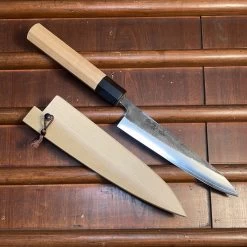 Konosuke Madei Sumiiro 150mm Petty SLD Kurouchi Nashiji - By Nihei W/ Saya -Knife shop image 297bef06 7095 4397 aed5 1322523fdbce