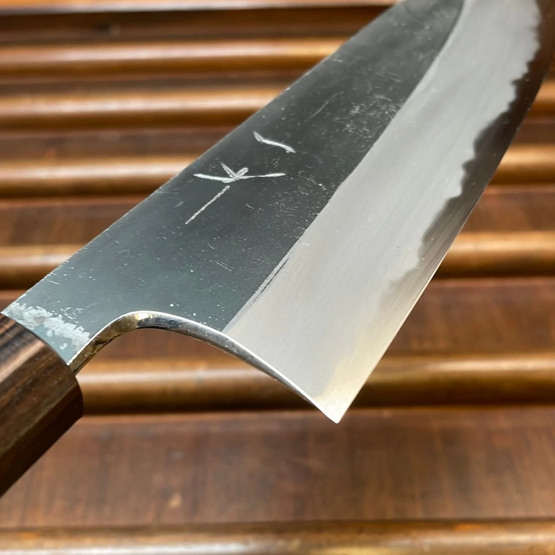 Hitohira Togashi 170mm Bunka Aogami 2 Kurouchi Cherry Handle (Ebony End) 7 Hitohira Togashi 170mm Bunka Aogami 2 Kurouchi Cherry Handle (Ebony End) - Image 5