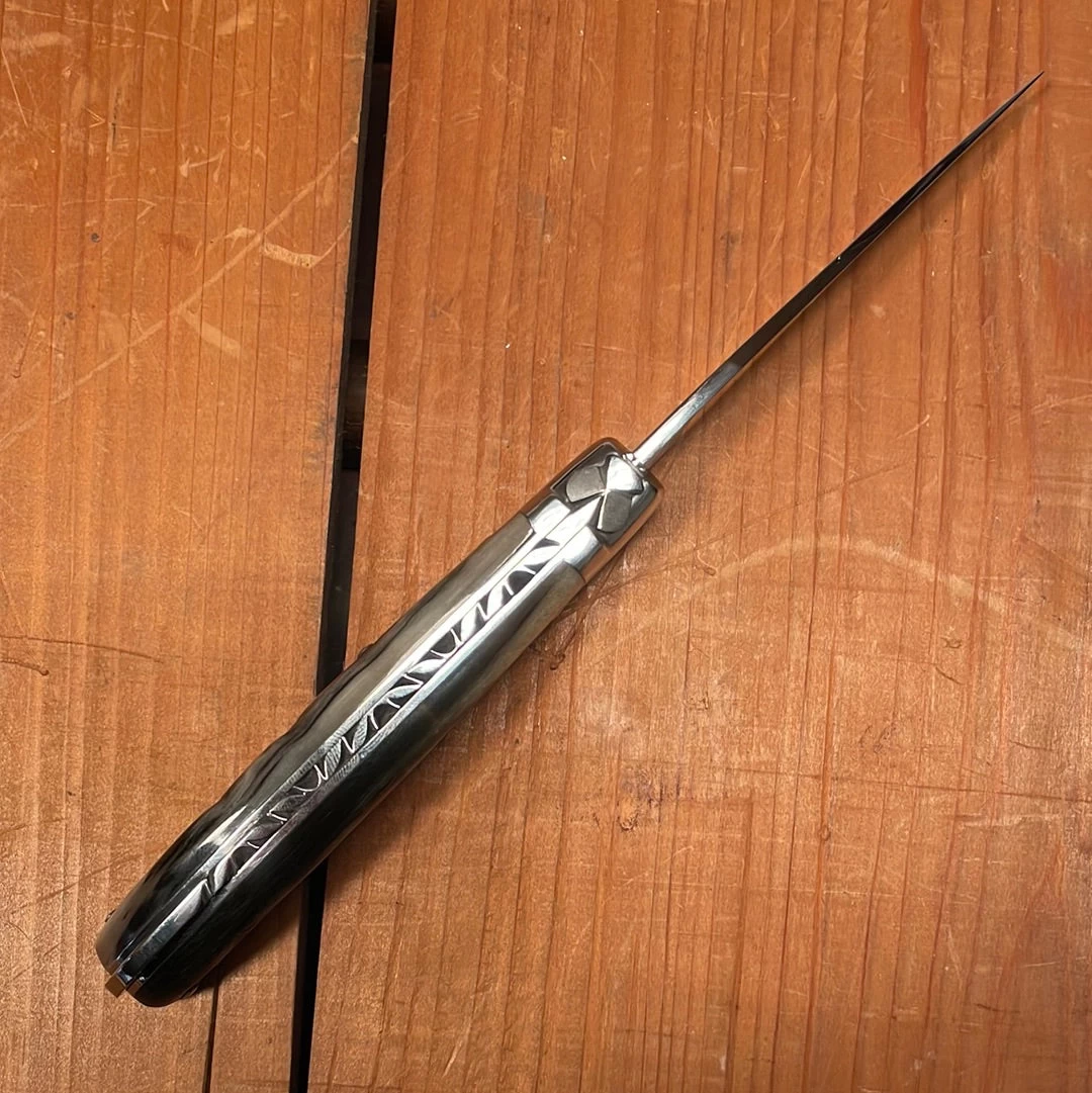 Fontenille Pataud Laguiole Le Pocket 10cm Pocket Knife Dark Ram Horn Lockback 6 Fontenille Pataud Laguiole Le Pocket 10cm Pocket Knife Dark Ram Horn Lockback - Image 4