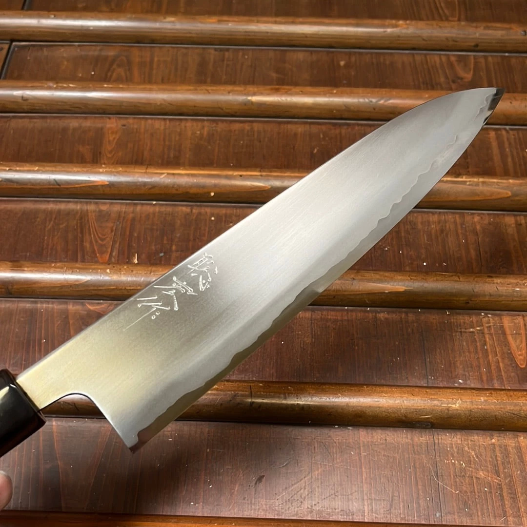 Wakui 210mm Gyuto Stainless Clad Shirogami 2 Migaki Warikomi Ho Octagonal 7 Wakui 210mm Gyuto Stainless Clad Shirogami 2 Migaki Warikomi Ho Octagonal - Image 5