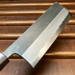 Hitohira Togashi 180mm Nakiri Aogami 2 Kurouchi Cherry Handle (Ebony End) 12 Hitohira Togashi 180mm Nakiri Aogami 2 Kurouchi Cherry Handle (Ebony End) -Knife shop image 2d5d1f61 980d 43c2 9312 4752b6a45fe1