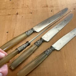 Vintage Au Kabile Table Knives Art Nouveau Carbon Steel & Horn France Set Of 4 -Knife shop image 2fd2a58b b5e6 43b1 8593 bdbb16645ffe