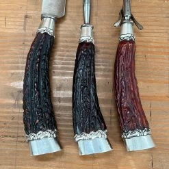 Vintage Landers Frary & Clark Aetna Works Carving Set Carbon Steel Large Sterling Ferrules Stag ~1880's-1910's -Knife shop image 305d15ef 3b55 4689 a241 8c1ca6951ece