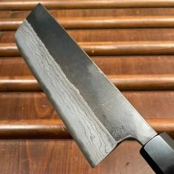 Kumokage 165mm Nakiri Aogami 2 Kurouchi Carbon Damascus Oct Teak Horn -Knife shop image 313b327d 8707 4227 879d e6f9e3a35e14