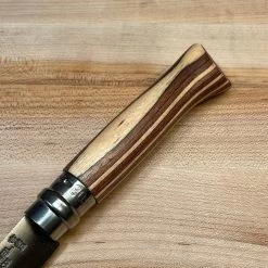 Opinel No.08 Laminated Birch Edition Knives - Brown -Knife shop image 3187f0a7 99d1 42c1 abcd 58acb5a453ed