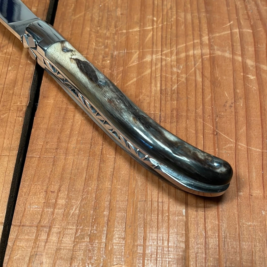 Fontenille Pataud Laguiole Le Pocket 10cm Pocket Knife Dark Ram Horn Lockback 7 Fontenille Pataud Laguiole Le Pocket 10cm Pocket Knife Dark Ram Horn Lockback - Image 5