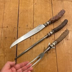 Vintage LF&C Universal Carving 3Pc Set Knife Fork Steel Carbon Steel Stag Sterling -Knife shop image 3678ddbf 88a1 4d8f 9c38 2e192a42bf98