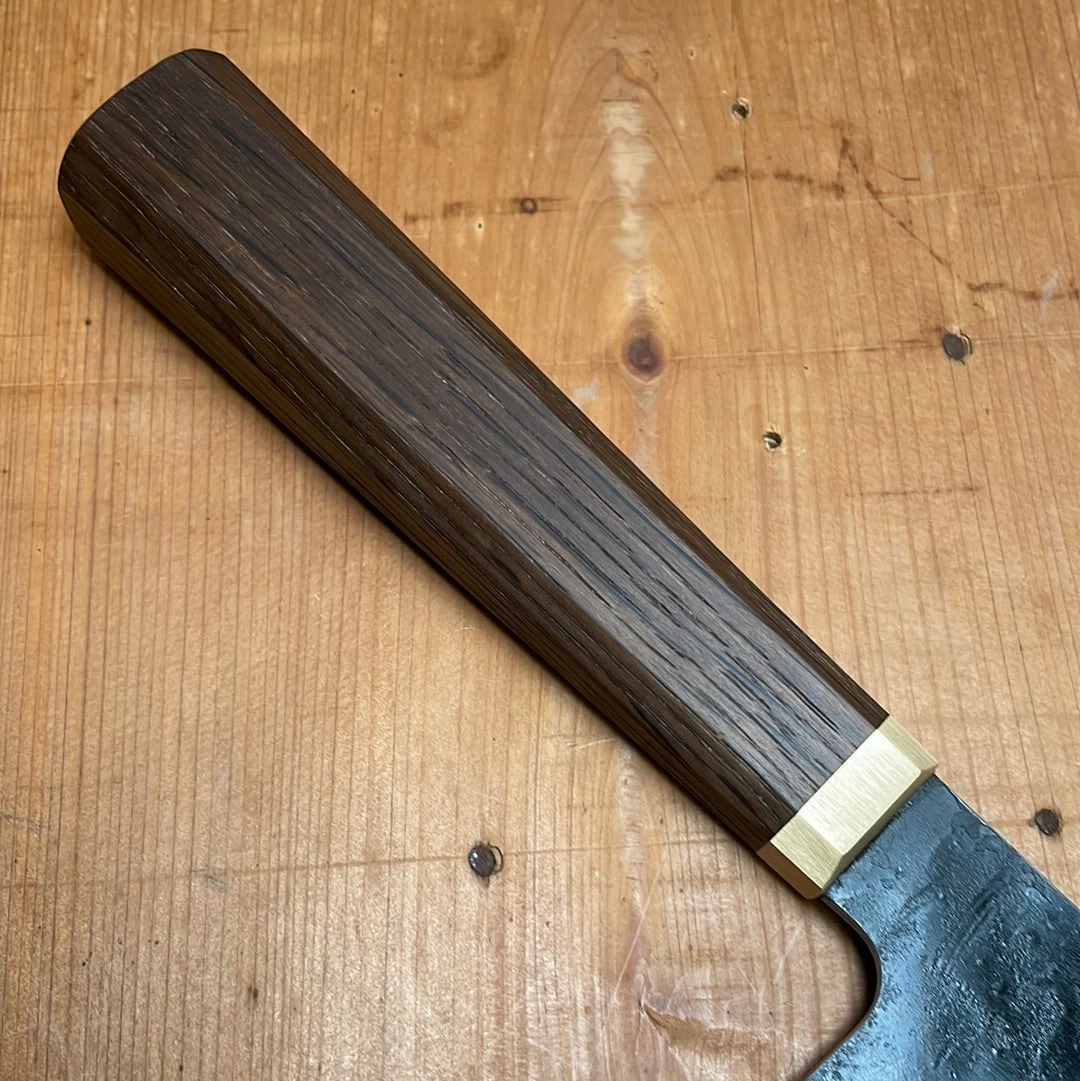 Blenheim Forge 165mm Nakiri Stainless Clad Aogami Super Fumed Oak & Brass 4 Blenheim Forge 165mm Nakiri Stainless Clad Aogami Super Fumed Oak & Brass - Image 2