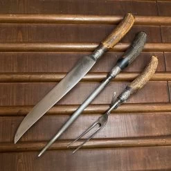 Vintage American Cutlery Co 3pc Carving Set Carbon Steel Stag C1900-1920 17 Vintage American Cutlery Co 3pc Carving Set Carbon Steel Stag C1900-1920 -Knife shop image 3e998689 826b 428f b56a 3b5acdf0a5b5