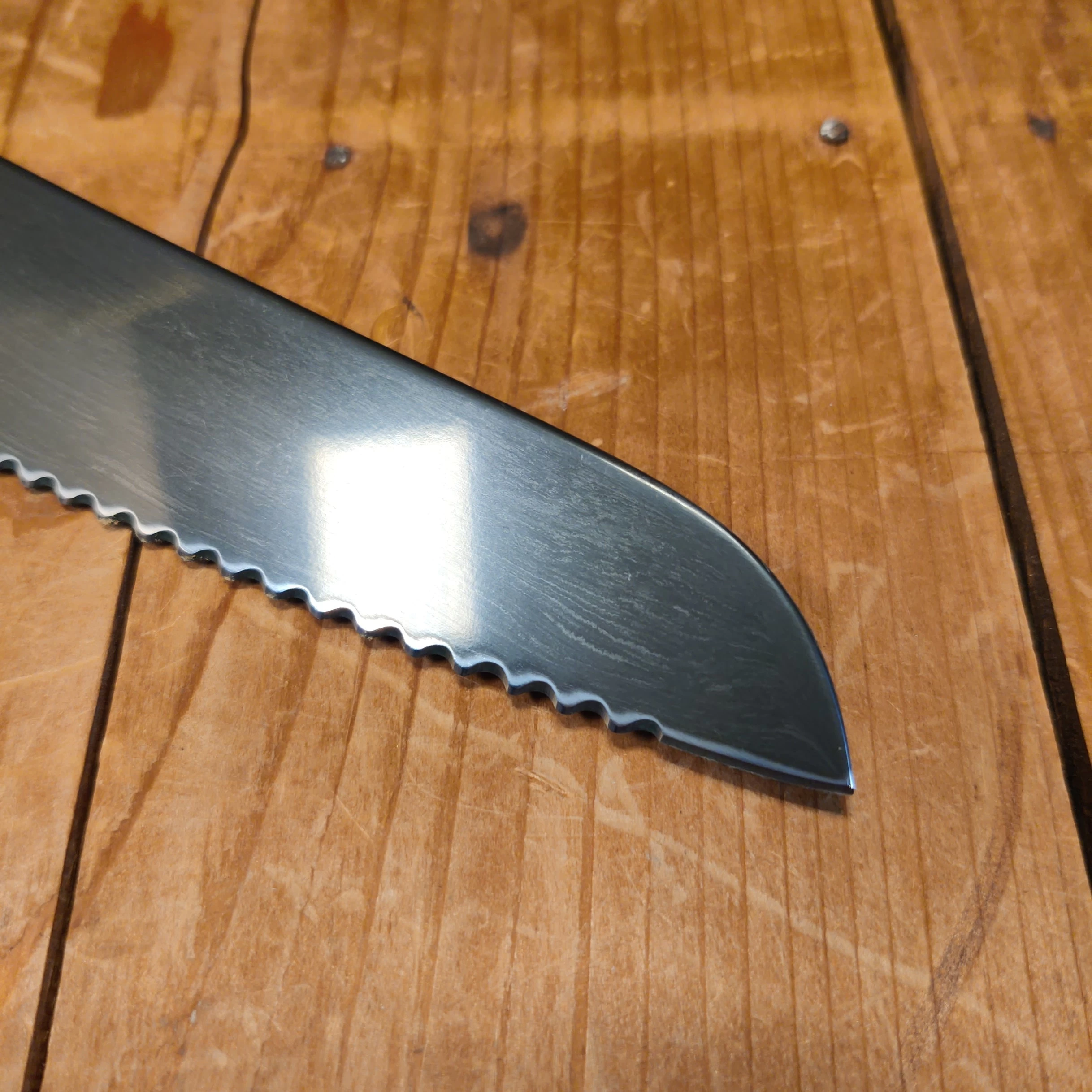 Steelport 10” Bread Knife 52100 Carbon Steel Stabilized Maple 7 Steelport 10” Bread Knife 52100 Carbon Steel Stabilized Maple - Image 5