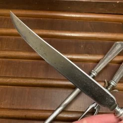 Vintage Unmarked 3pc Carving Set Carbon Steel Sterling Handles USA 1890’s-1920’s? -Knife shop image 401f27b6 801b 4805 abbd 8848f164f210