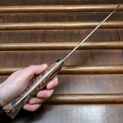 Nigara Hamono SG2 180mm Santoku Kurouchi Tsuchime Stabilized Maple Burl Western Handle -Knife shop image 45aec29c 9d40 4b15 b5bb 4d08536d15ca