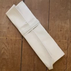 Compact Canvas Knife Roll - White