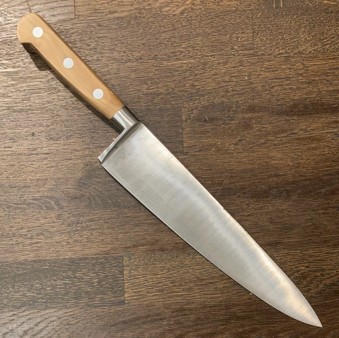 K Sabatier Authentique 9" Chef Carbon Steel Olive 6 K Sabatier Authentique 9" Chef Carbon Steel Olive - Image 4