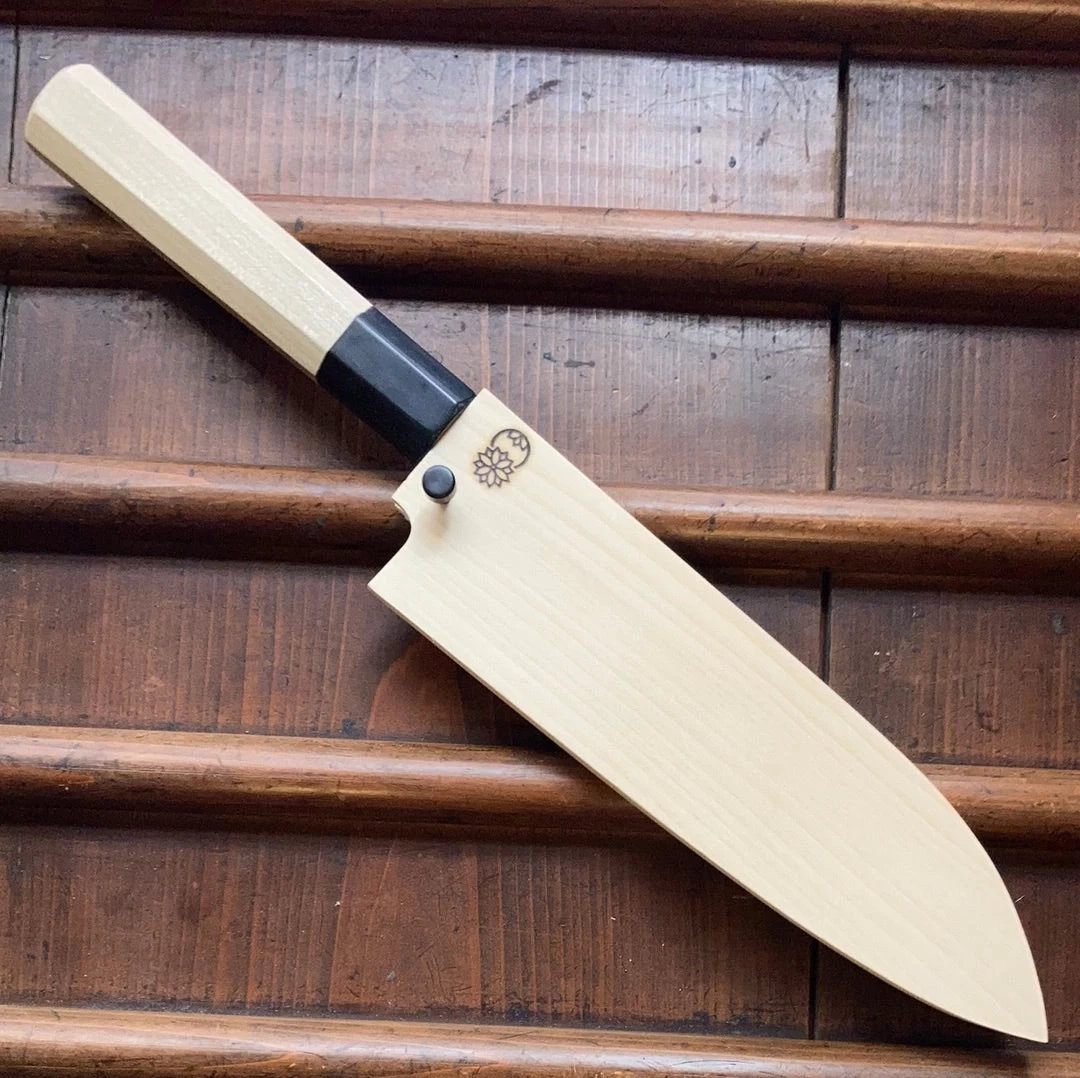 Sakai Kikumori Choyo 180mm Santoku Aogami 1 With Saya 7 Sakai Kikumori Choyo 180mm Santoku Aogami 1 With Saya - Image 5