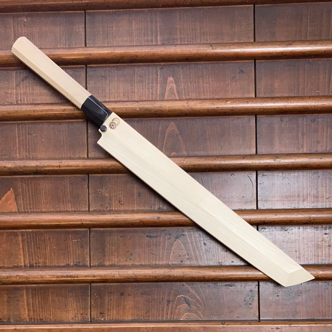 Sakai Kikumori Kikuzuki Uzu 300mm Sakimaru Takohiki Aogami 1 With Saya 4 Sakai Kikumori Kikuzuki Uzu 300mm Sakimaru Takohiki Aogami 1 With Saya - Image 2